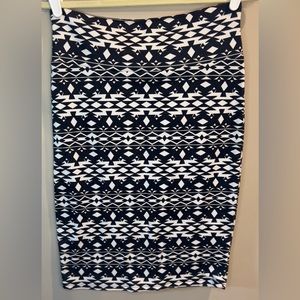 Black/white Aztec pencil skirt